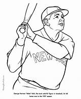 Coloring Babe Ruth Pages Popular sketch template