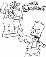Coloring Simpson Bart Pages Simpsons Sheet Print sketch template