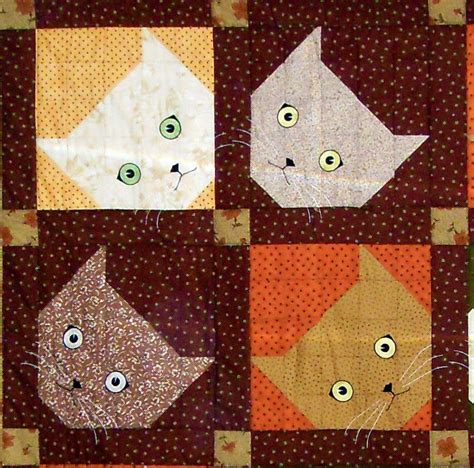 cat quilt block scrappy cats quilt pattern ideas