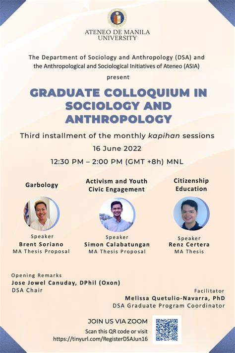 graduate colloquium  sociology  anthropology  ateneo de manila university