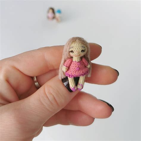 tiny crochet doll personalized mini crochet doll   etsy