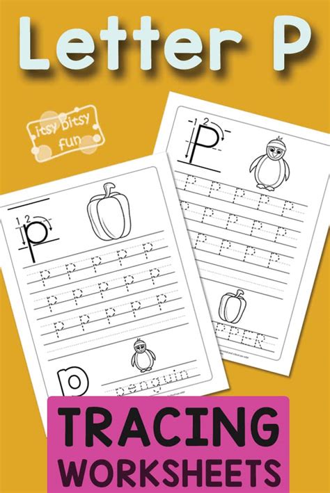 letter p tracing worksheets itsybitsyfuncom