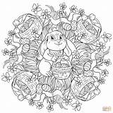 Mandala Easter Coloring Pages Rabit Bunny Eggs Mandalas Printable Supercoloring sketch template