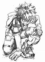 Hero Academia Manga Drawing Izuku Midoriya Sketches Coloriage Mha Might Drawings Fan Character sketch template