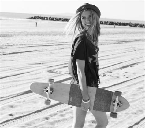 beach black and white girl photography skate image