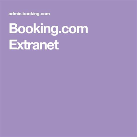 bookingcom extranet