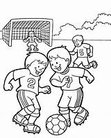 Coloring Soccer Pages Kids Playing Boy Football Super Together Play Printable sketch template