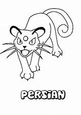 Coloring Persian Pokemon Pages Color Print Colouring Hellokids sketch template