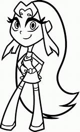 Teen Titans Coloring Pages Go Starfire Kids sketch template