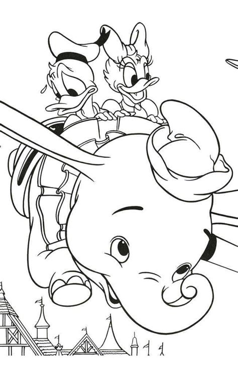 donald  daisy duck  dumbo coloring page printable dumbo