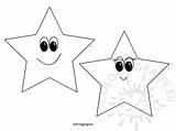 Smiling Stars Coloring Christmas Cartoon sketch template