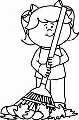 Raking Sweeping Sweep Mycutegraphics Gotta Pile Wecoloringpage Pluspng sketch template
