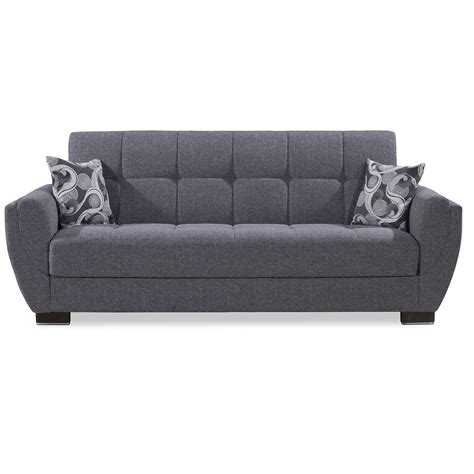 ottomanson armada air fabric upholstery sleeper sofa bed  storage gray fabric walmartcom