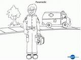 Paramedic Colouring Occupation Kids Occupations Helpers sketch template
