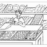 Colorir Comercios Panaderia sketch template