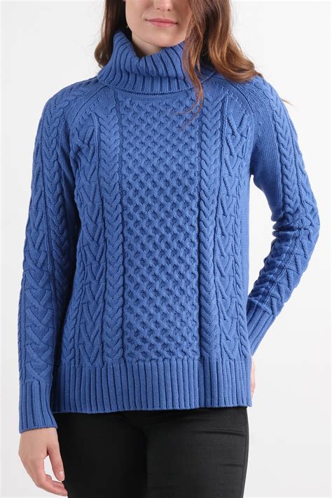 alison sheri cowl neck cable knit sweater bellissima