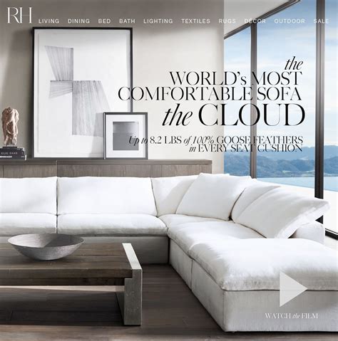 restoration hardware  cloud  worlds  comfortable sofa milled