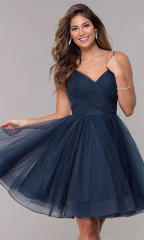 Glitter Tulle Short Homecoming Party Dress Tulle Homecoming Dress