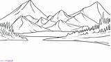 Landscape Drawing Scenery Mountain Simple Easy Sketch Sketches Digital Line Drawings Mountains Getdrawings Coloring Printable Pages Brate sketch template