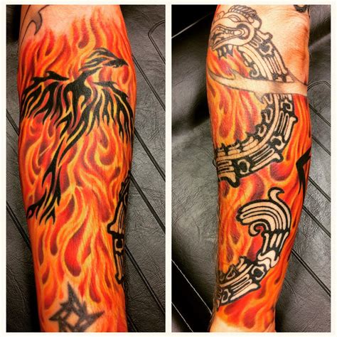 fire phoenix tattoo sleeve  inkcaptain  deviantart