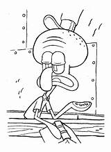 Squidward Coloring Pages Printable Bob Gif Categories Sponge sketch template