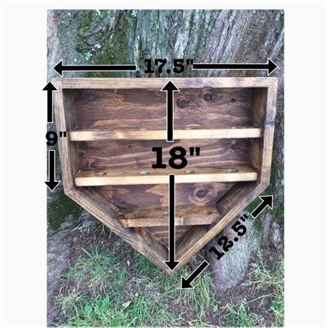 wooden home plate baseball shelf display holder baseball