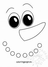 Snowman Face Template Christmas Winter Coloring Crafts sketch template