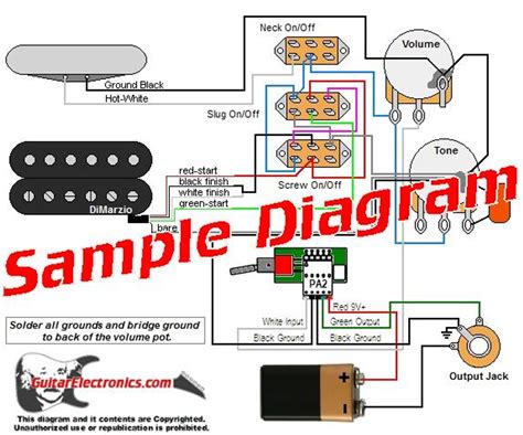 pickup wiring diagram  pickup custom designed guitar wiring diagrams