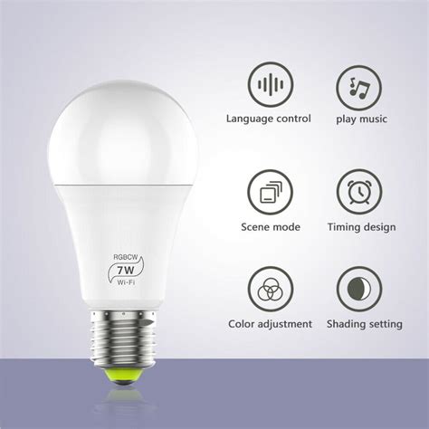 wifi smart light bulb   rgbcw led lamp amazon etsy