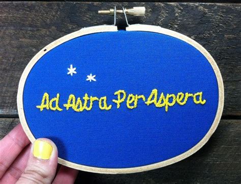 ad astra  aspera embroidery hoop art kansas state motto lawrence