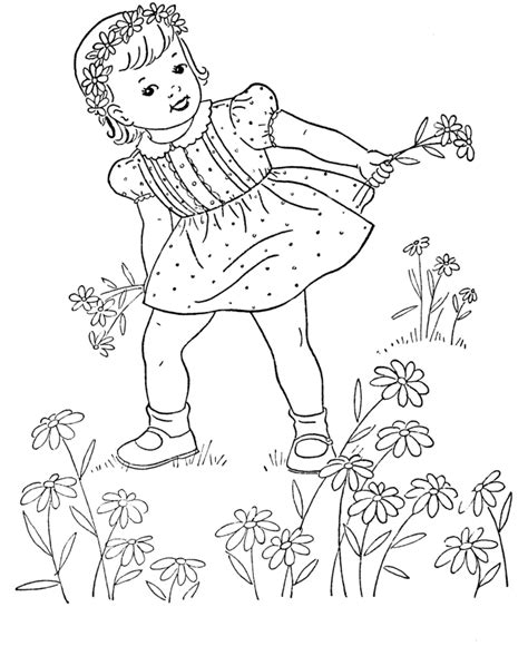 girls flowers coloring pages coloring home