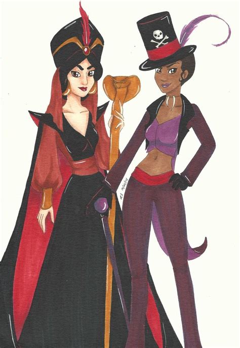 jasmine and tiana as jafar and doctor facilier these disney princesses gone bad look so so