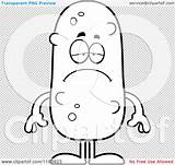 Pickle Mascot Coloring Cartoon Happy Surprised Outlined Vector Cory Thoman Depressed Clipart Clipartof Royalty sketch template