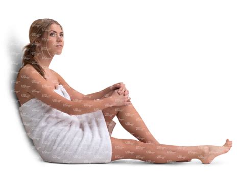 Woman In A Wrapped Towel Sitting In A Sauna Vishopper
