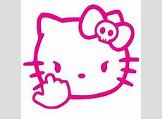HELLO KITTY MIDDLE FINGER 8 IN STICKER VINYL DECAL VEHICLE CAR WALL