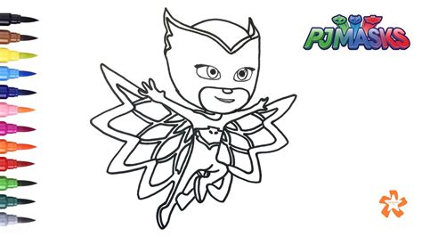 owlette coloring page pj masks   color owlette coloring pages