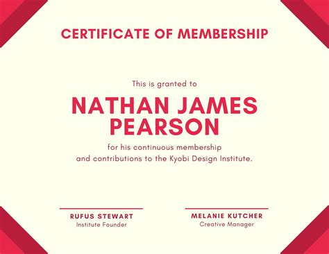 custom printable membership certificate templates canva