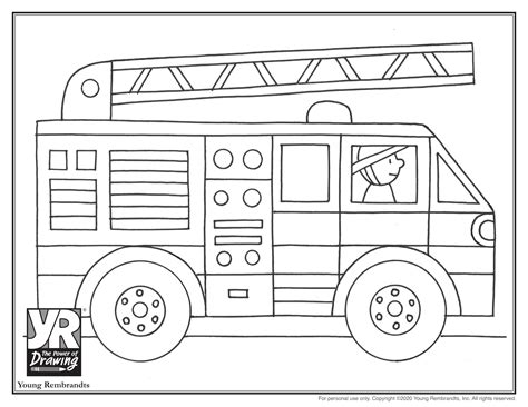 fire truck coloring page young rembrandts shop