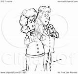 Pregnant Coloring Couple Woman Outline Happy Illustration Royalty Clipart Bannykh Alex Rf sketch template