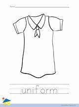 Uniform Coloring Worksheet Worksheets Clothes sketch template