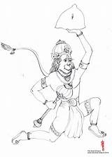 Hanuman Simple sketch template