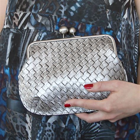 silver clasp clutch bag  red lilly notonthehighstreetcom