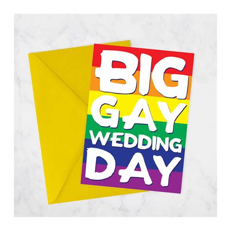 big gay wedding day card rainbow same sex marriage by wedfest