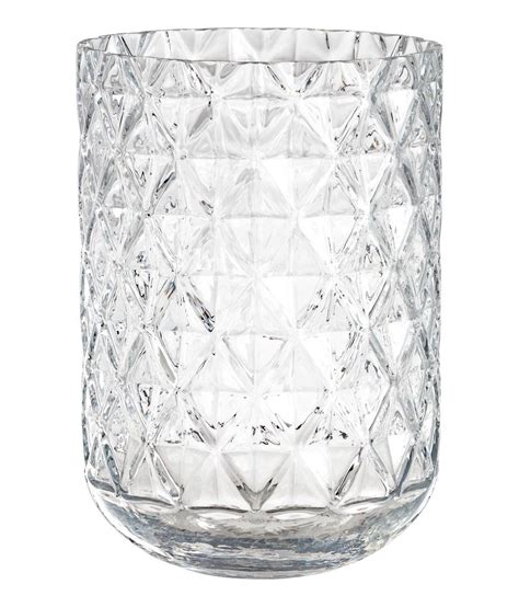 Check This Out Large Clear Glass Vase With A Textured