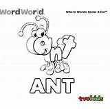 Word Coloring Printable Pages Colouring Preschool Words Ant Language Tvokids Colour Wordworld Cartoon Ants Activities Sketchite Ages Sketch Printables sketch template