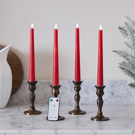 truglow red remote control led taper candles lightsfuncouk