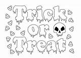 Trick Treat Coloring Pages Halloween Getcolorings Printable Color Kids Getdrawings sketch template