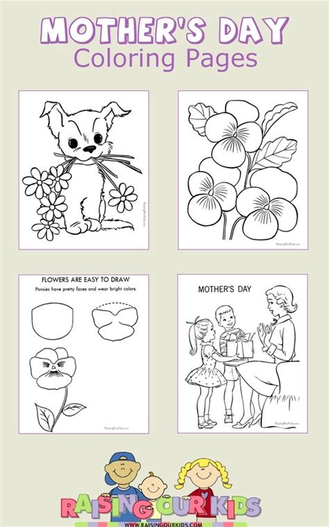 mothers day coloring pages  printable fun  kids mothers day