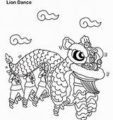 Chinese Coloring Year Pages Kids Dance Lion Choose Board sketch template