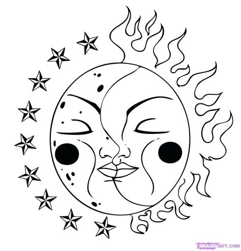 sun moon  stars coloring page  getcoloringscom  printable